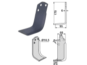 Industriehof® Fräsmesser links/rechts 170 x 95 x 6 mm, Bohrung 10,5 mm für Agria 