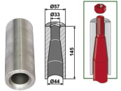 Industriehof® Einschweißbuchse Ø innen 33 mm; 44 mm, Ø außen 57 mm, für Zinken mit Gewinde M28, 18100-18 