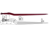 Industriehof® Silozinken 920 mm, M 27 x 1,5, spitz, mit konischer Mutter, für Fella, 18920 