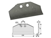 Industriehof® Schlegelmesser 67 x 150 x 6 mm, Bohrung 12 mm, für Humus, 63-HUM-07 
