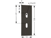 Industriehof® Abstreifer 138 x 55 x 3 mm, Bohrung 20 x 10 mm für Lely Packerwalzen, 51-L111 