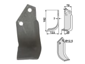 Industriehof® Fräsmesser links/rechts 182 x 70 x 7 mm, Bohrung 12,5 mm für Pegoraro TN-TB 1852/3 