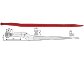 Industriehof® Frontladerzinken 920 mm, M 22 x 1,5, spitz, gekröpft, für Van Lengerich, 18911 