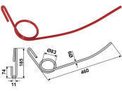 Industriehof® Striegelzinken 460 x 9 mm für Nordsten Saatstriegel S1000, 10.ST-NS1 