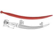 Industriehof® Frontladerzinken 680 mm, M 20 x 1,5, spitz, gebogen, für Alö, Baas, Trima, 18683 