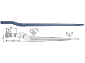 Industriehof® Frontladerzinken 900 mm, M 27 x 1,5, spitz, gekröpft, für Frost, 18906 