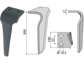 Industriehof® Kreiseleggenzinken links/rechts 100 x 300 x 12 mm, Bohrung 16,5 mm für Frandent 