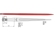 Industriehof® Frontladerzinken 1.400 mm, M 22 x 1,5, spitz, gerade, für Desvoys, 181405 