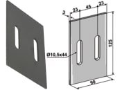 Industriehof® Abstreifer 125 x 90 x 3 mm, Bohrung 44 x 10,5 mm für Feraboli, Frost Packerwalzen, 51-F102 