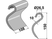 Industriehof® Schlegelmesser 150 x 108 x 10 mm, Bohrung 26,5 mm, für Mulcher Mulag, 63-IND-96 