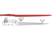 Industriehof® Frontladerzinken 810 mm, M 22 x 1,5, spitz, gekröpft, für Weidemann, 18828 