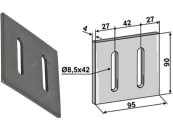 Industriehof® Abstreifer 90 x 95 x 4 mm, Bohrung 42 x 8,5 mm für Maschio Packerwalzen, 51-M202 