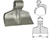 Industriehof® Hammerschlegel Arbeitsbreite 137 mm, Bohrung 18,5 mm, Einbaumaß 40 mm, für M.E.A.A.T., Omarv, 63-RM-6-18 