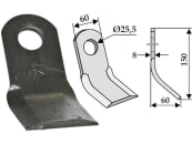 Industriehof® Y-Messer 150 x 60 x 8 mm, Bohrung 25,5 mm, für Mulcher Eberle, Fehrenbach, Sauerburger, 63-SAU-04 