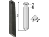 Industriehof® Kreiseleggenzinken links/rechts 25 x 235 x 25 mm, Bohrung 14,5 mm für Krone, RH-501 