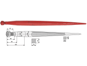 Industriehof® Frontladerzinken 605 mm, M 22 x 1,5, spitz, gerade, für universal, 18605 