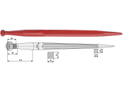 Industriehof® Frontladerzinken 600 mm, M 22 x 1,5, spitz, gerade, für Schäffer, Weidemann, 18609 