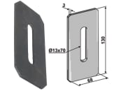 Industriehof® Abstreifer 130 x 68 x 3 mm, Bohrung 70 x 13 mm für Feraboli Packerwalzen, 51-F101 