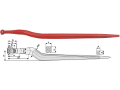 Industriehof® Frontladerzinken 830 mm, M 24 x 1,5, spitz, gekröpft, für Zenz-Chief, 18846 