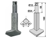 Industriehof® Rotorzinken links/rechts 180 x 25 x 25 mm, Bohrung 10 mm für Rau, RH-90 