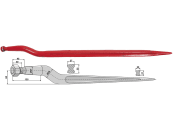 Industriehof® Frontladerzinken 920 mm, M 22 x 1,5, spitz, gekröpft, für Strautmann, 18915 