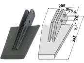 Industriehof® Spaten 345 x 205 x 8 mm, Abstand Bohrungen 75 mm, Bohrung 16,5 mm, für Celli: NZ, 631-VAN-04 