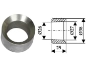 Industriehof® Einschweißbuchse Ø innen 26 mm; 27 mm, Ø außen 38 mm, 18100-26 