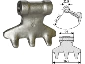 Industriehof® Hammerschlegel Arbeitsbreite 163 mm, Bohrung 22,5 mm, Einbaumaß 98 mm, für Tortella, 63-RM-41 