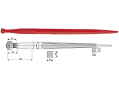 Industriehof® Frontladerzinken 680 mm, M 20 x 1,5, spitz, gerade, für Alö, Baas, Trima, 18682 