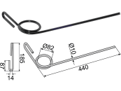 Industriehof® Striegelzinken 440 x 10 mm für Kongskilde, 10.ST-K2 