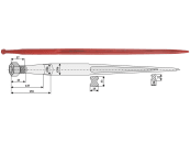 Industriehof® Frontladerzinken 1.100 mm, M 22 x 1,5, spitz, gerade, für Hydrac, 181115 