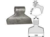 Industriehof® Hammerschlegel Arbeitsbreite 150 mm, Bohrung 16,5 mm, Einbaumaß 60 mm, für Gestin, Humus, Terral, 63-RM-1-16 