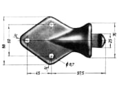 Anschraubnocken, "6023", beidseitig, für Winkehebellverschluss 6022 