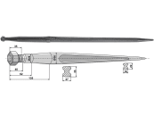 Industriehof® Frontladerzinken 900 mm, M 22 x 1,5, spitz, gerade, für Baas, Trima, 18917 