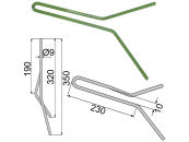 Striegelzinken 350 x 9 mm für Hassia, Lemken 