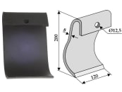 Industriehof® Schlegelmesser 200 x 120 x 8 mm, Bohrung 12,5 mm, für Mulcher Dücker, 63-DÜC-51 