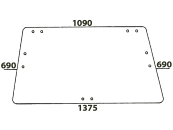 Heckscheibe, klar, 2-Loch-Befestigung, alte Ausführung, aufklappbar, für Deutz-Fahr DX 85 