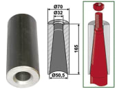 Industriehof® Einschweißbuchse Ø innen 32 mm; 50,5 mm, Ø außen 70 mm, für Zinken mit (Best.Nr. 10404024), 18100-53 