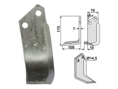 Industriehof® Fräsmesser links/rechts 175 x 70 x 7 mm, Bohrung 14,5 mm für Muratori, Sovema 