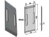 Industriehof® Abstreifer 145 x 70 x 5 mm, Bohrung 64 x 9 mm für Niemeyer Packerwalzen, 51-N100 