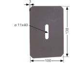 Industriehof® Abstreifer 138 x 100 x 3 mm, Bohrung 40 x 11 mm für Lely Packerwalzen, 51-L113 