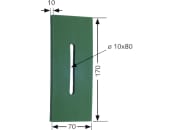 Greenflex Plastik-Abstreifer 170 x 70 mm, Bohrung L x B 80 x 10 mm für Rau Packerwalzen 
