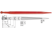 Industriehof® Frontladerzinken 640 mm, M 22 x 1,5, spitz, gerade, für Faucheux, 18819 