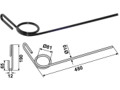 Industriehof® Striegelzinken 480 x 10 mm für Doublet Record, 10.ST-SL-10 