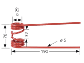 Pick-up Zinken 195 x 70 x 5 mm für Ballenpresse Welger RP 200 