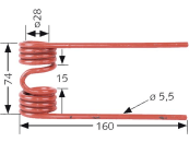 Pick-up Zinken 160 x 74 x 5,5 mm für Krone Ballenpresse BP, KR 