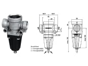 Wabco Druckbegrenzungsventil Ausgesteuerter Druck 5,7 + 0,3 bar Einstellbereich 1,2 – 6,2 bar, Entlüftung Nennweite 4 mm, Neuteil, 475 010 309 0 