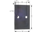 Industriehof® Abstreifer 130 x 90 x 3 mm, Bohrung 10,5 x 10,5 mm für Lemken Packerwalzen, 51-L200 