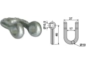 Industriehof® Schäkel gerade, Bohrung 10,5 mm, für Agritec, John Deere, 63-HAN-72 