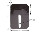 Industriehof® Abstreifer 115 x 90 x 3 mm Duraface-Beschichtung, für Amazone Packerwalzen, Bohrung 60 x 11 mm, 51-A100-B 